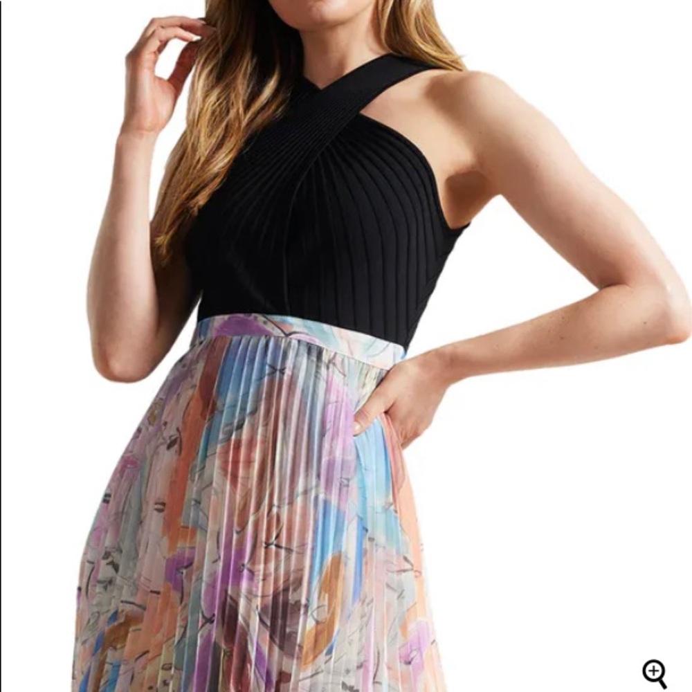 Ted Baker London Aveliin Mixed Media Cross Front Dress